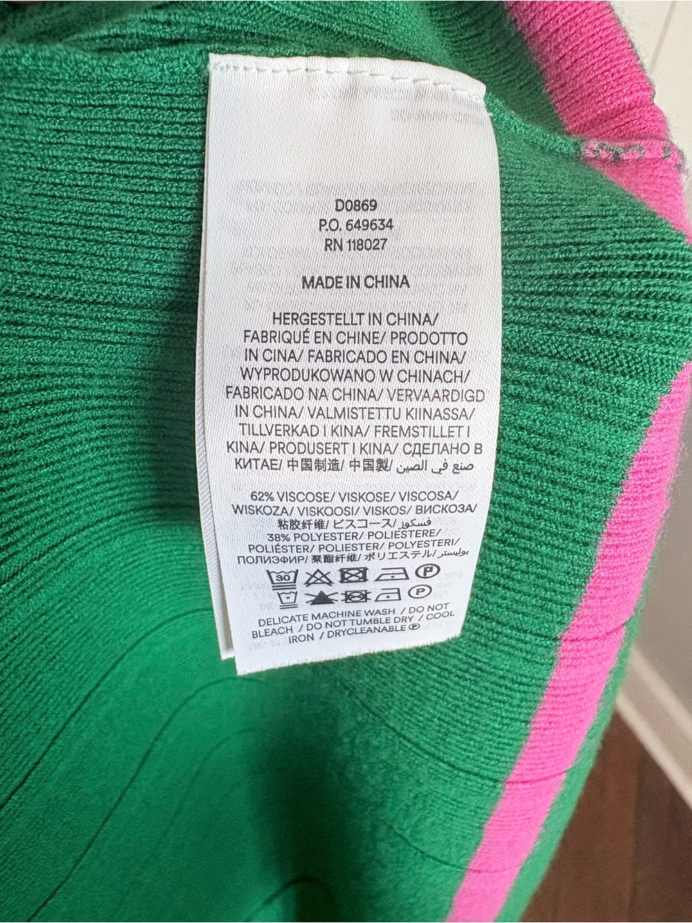 Boden Mollie Green Pink Trim Pleated Knit Midi Dress US 8 UK 12 - Picture 12 of 13